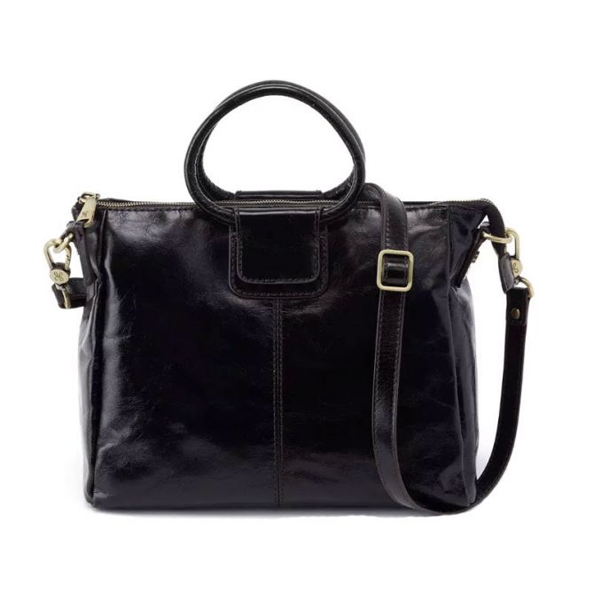 HOBO Sheila Medium Satchel, Black Vintage Hide