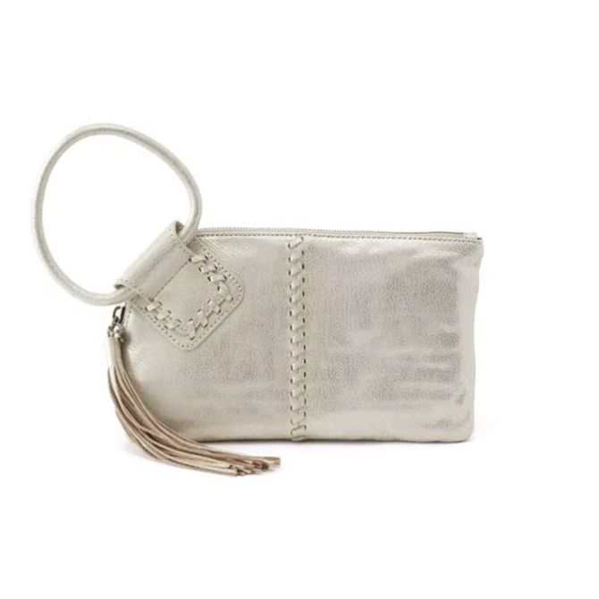 HOBO Sable Wristlet, Pearled Silver