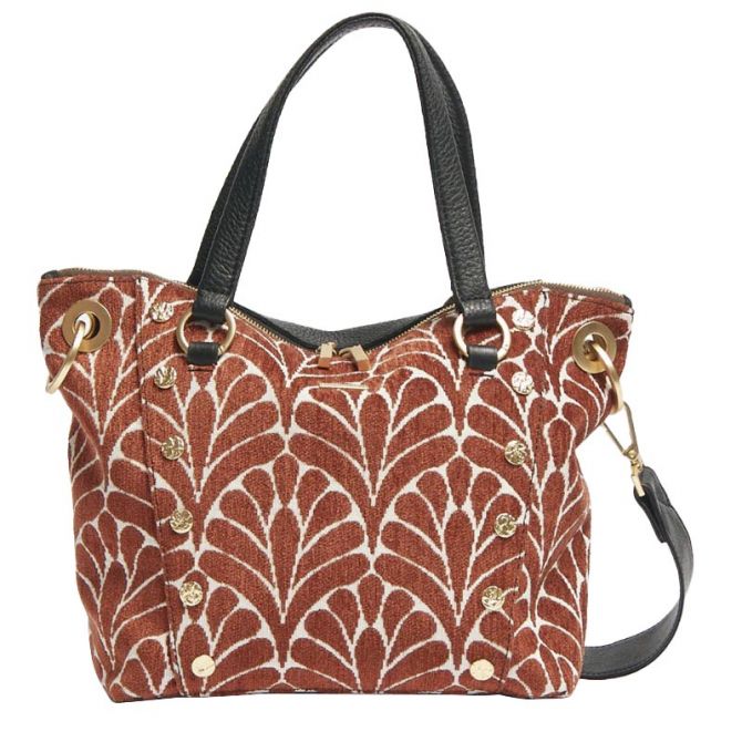 Hammitt Daniel Medium Top Handle Bag, Texas Tapestry and Brushed Gold Tone Hardware