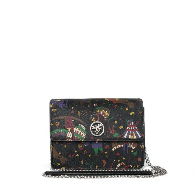 Piero Guidi Tracollina Magic Circus Black Crossbody, Small