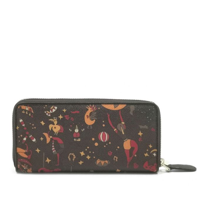 Piero Guidi Magic Circus Long Zip Around Wallet, Black