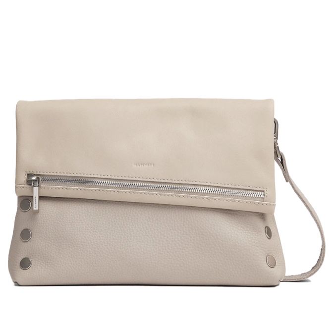 Hammitt VIP Large Crossbody, Paved Grey and Brushed Silver Hardware