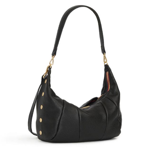 Hammitt Morgan Shoulder Bag, Black and Brushed Gold Hardware