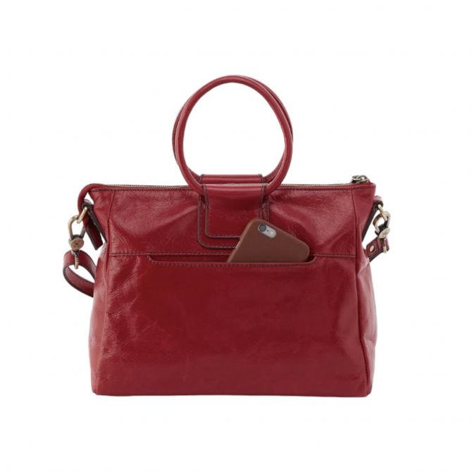 HOBO Sheila Medium Satchel Claret in Polished Leather VI