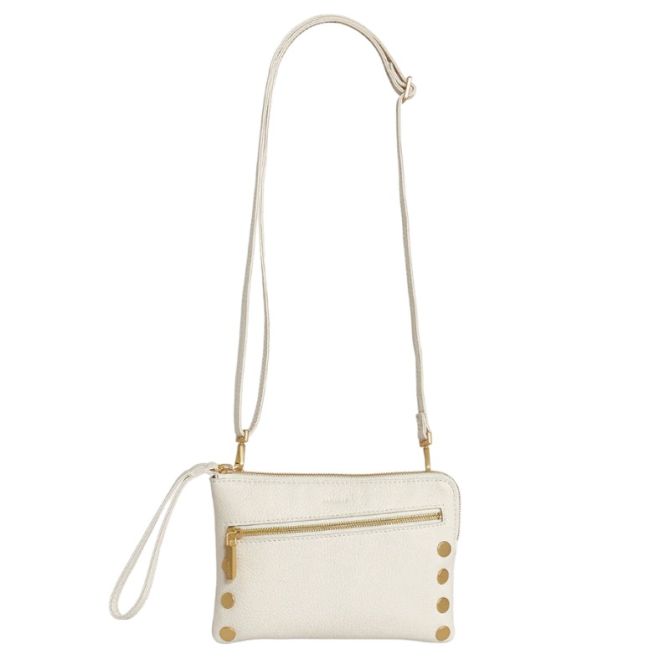 Hammitt Nash Small Wristlet, Calla Lily White and Brushed Yellow Gold Hardware