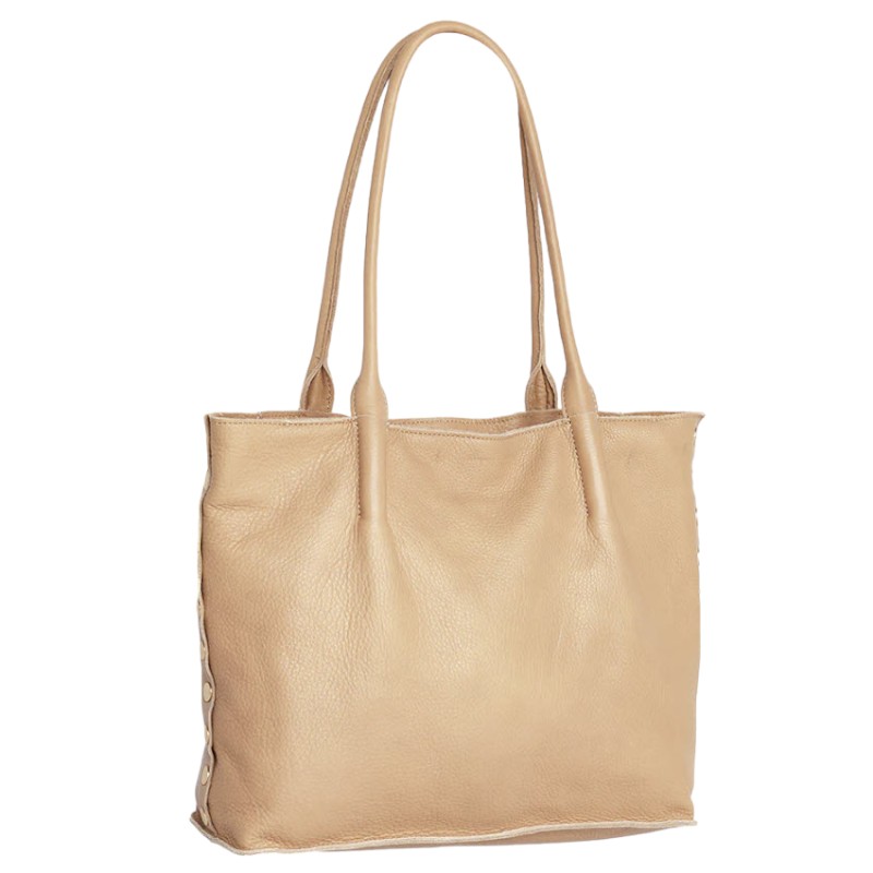 Hammitt Oliver Zip Top Handle Tote, Toast Tan and Brushed Yellow Gold ...