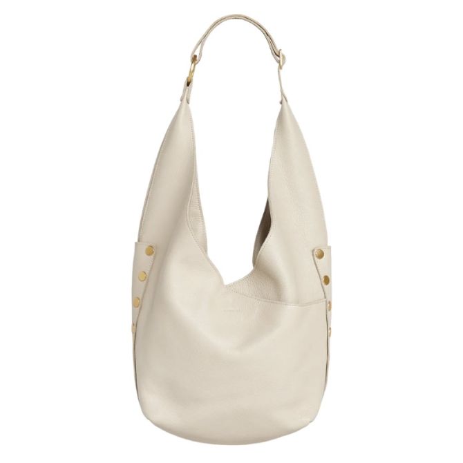 Hammitt Tom Zip Shoulder Bag, Chateau Cream and Brushed Yellow Gold Hardware