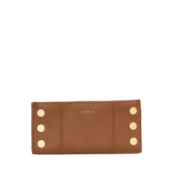 Hammitt 110 North Wallet, Mahogany Pebble and Brushed Yellow Gold Hardware