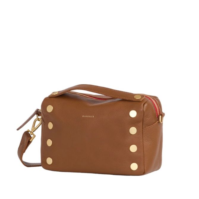 Hammitt Evan Small Crossbody, Mahogany Pebble and Brushed Yellow Gold Hardware