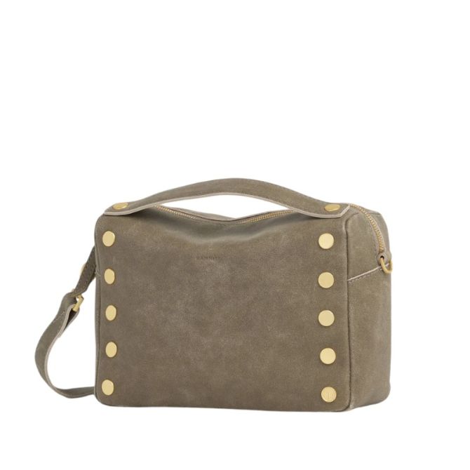 Hammitt Evan Medium Crossbody, Pewter and Brushed Yellow Gold Hardware