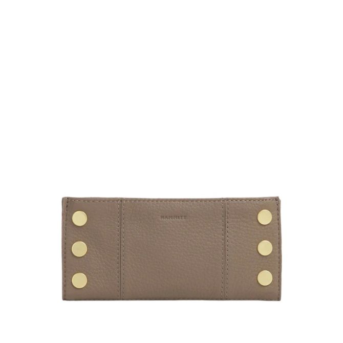 Hammitt 110 North Wallet, Sculpted Taupe and Brushed Yellow Gold Hardware