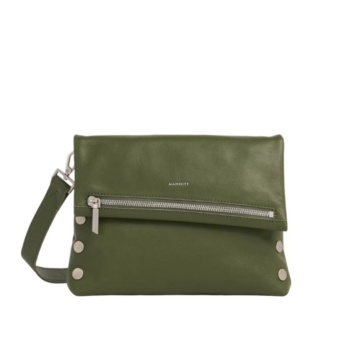 Hammitt VIP Medium Crossbody Bag, Landscape Green and Brushed Silver Hardware