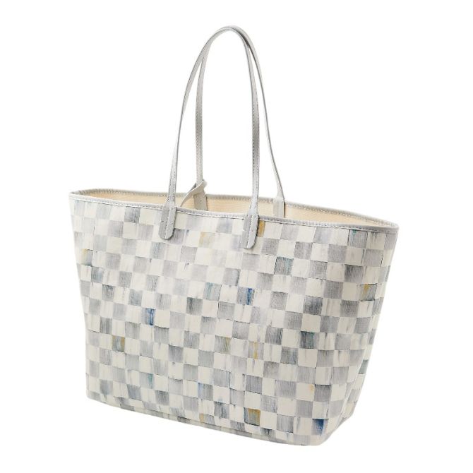 MacKenzie-Childs Sterling Check Large Marche Tote