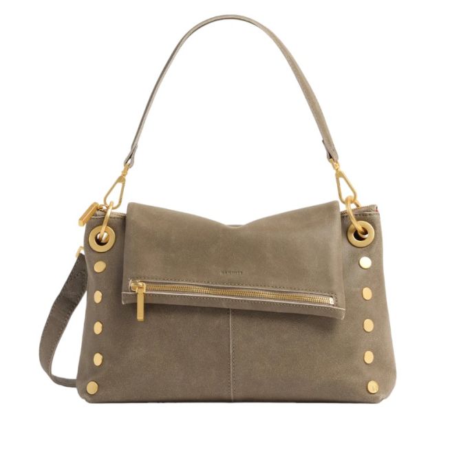 Hammitt VIP Grand Shoulder Bag, Pewter and Brushed Yellow Gold Tone