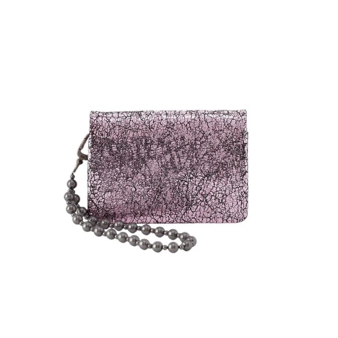 HOBO Ross Bead Wristlet, Blush Crackle Metallic Leather