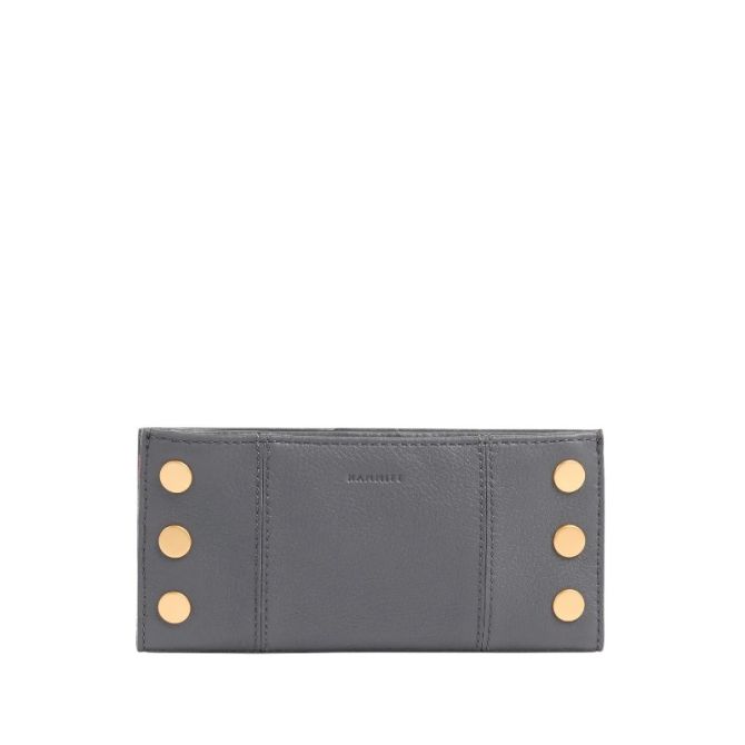 Hammitt 110 North Wallet, Sonnet Grey and Brushed Yellow Gold Hardware