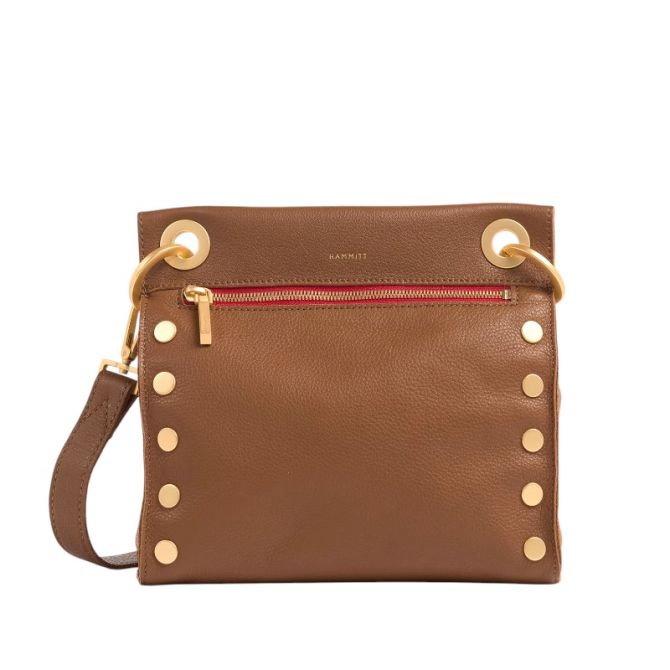 Hammitt Tony Medium Crossbody, Mahogany Pebble and Brushed Yellow Gold Hardware