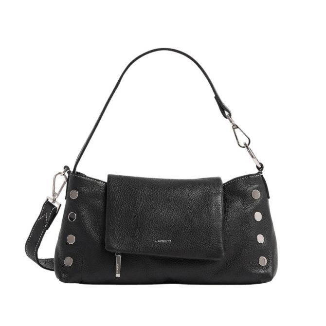 Hammitt VIP Satchel Shoulder Bag, Tempo Black and Silver Hardware