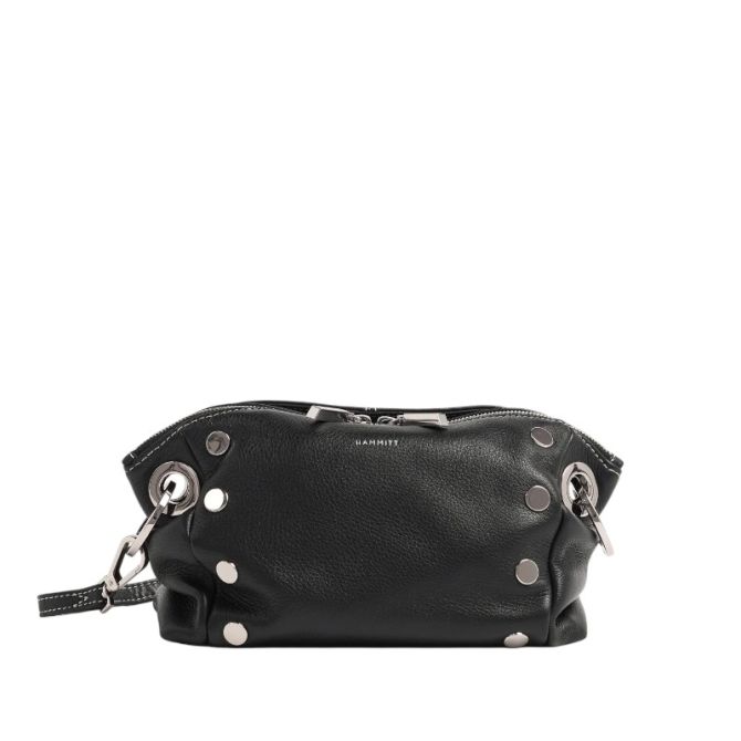 Hammitt Daniel Small Crossbody, Tempo Black and Silver Hardware