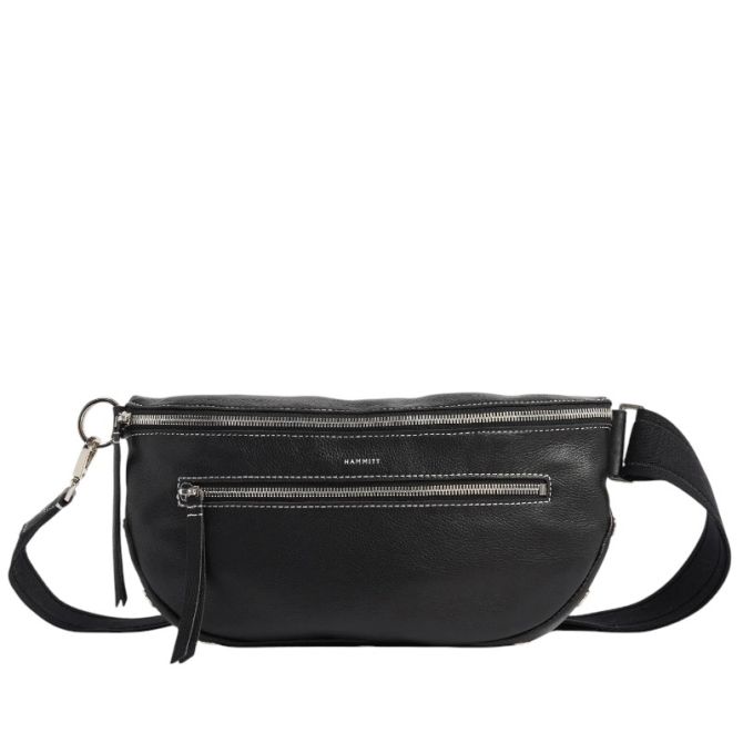 Hammitt Charles Large Crossbody, Tempo Black and Silver Hardware