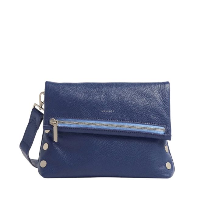 Hammitt VIP Medium Crossbody, Jazz Blues and Brushed Silver Hardware