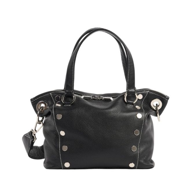 Hammitt Daniel Medium Top Handle Bag, Tempo Black and Silver Hardware