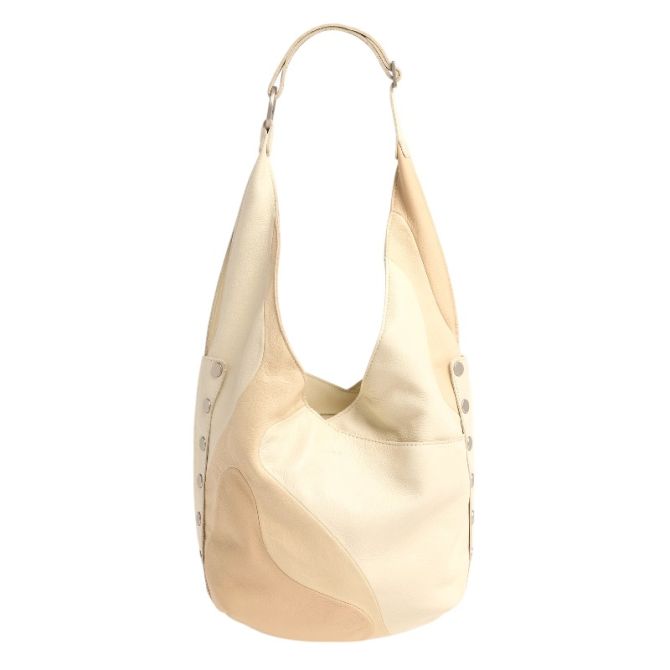 Hammitt Tom Zip Shoulder Bag, Coastal Cream and Brushed Silver Hardware