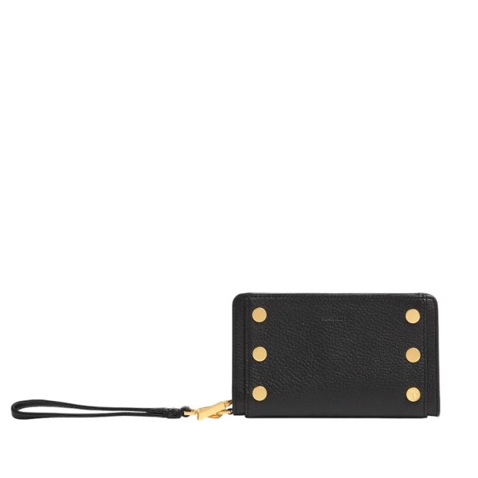 Hammitt Bryant Wallet, Black and Brushed Yellow Gold Hardware