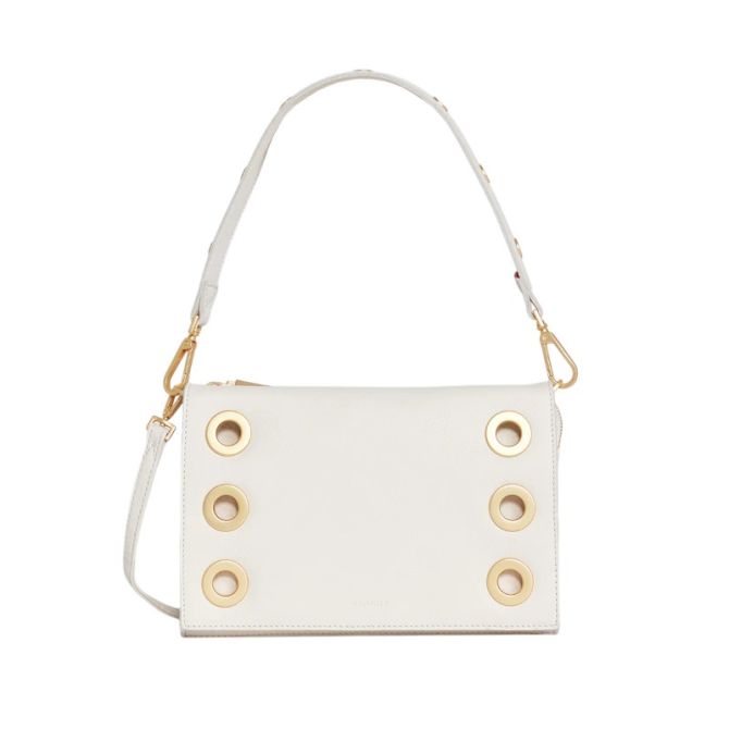 Hammitt Montana Small Clutch, Calla Lily White and Brushed Yellow Gold Hardware