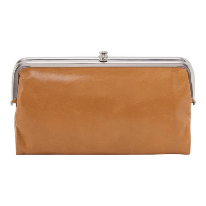 HOBO Lauren Clutch Wallet, Natural Polished Leather