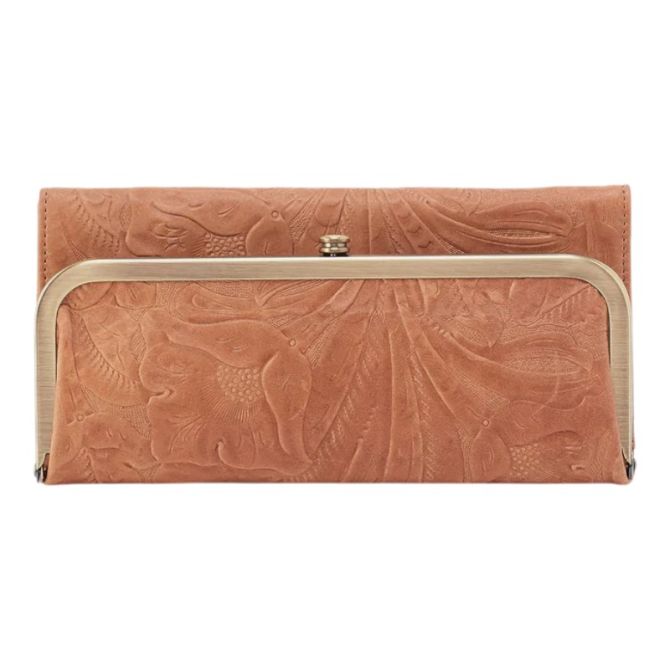 HOBO Rachel Continental Wallet, Saddle Tooled Embossed Leather