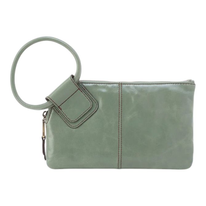 HOBO Sable Wristlet, Jade Polished Leather