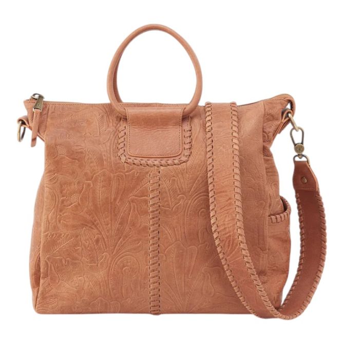 HOBO Sheila Large Satchel, Saddle Tooled Embossed Leather