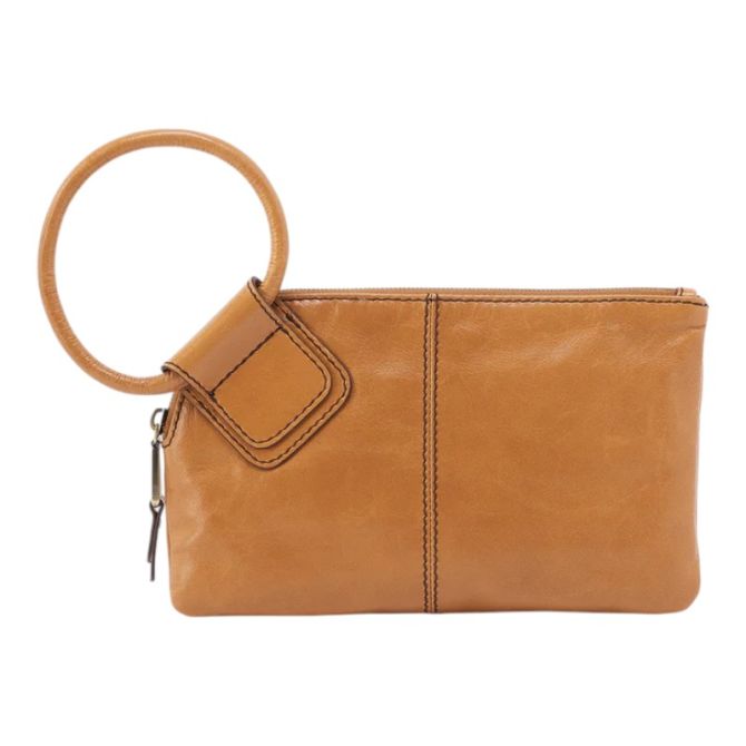 HOBO Sable Wristlet, Natural Polished Leather