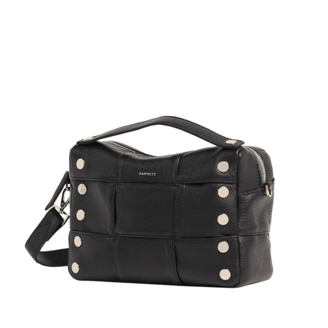 Hammitt Evan Medium Crossbody, Black Weave and Silver Hardware