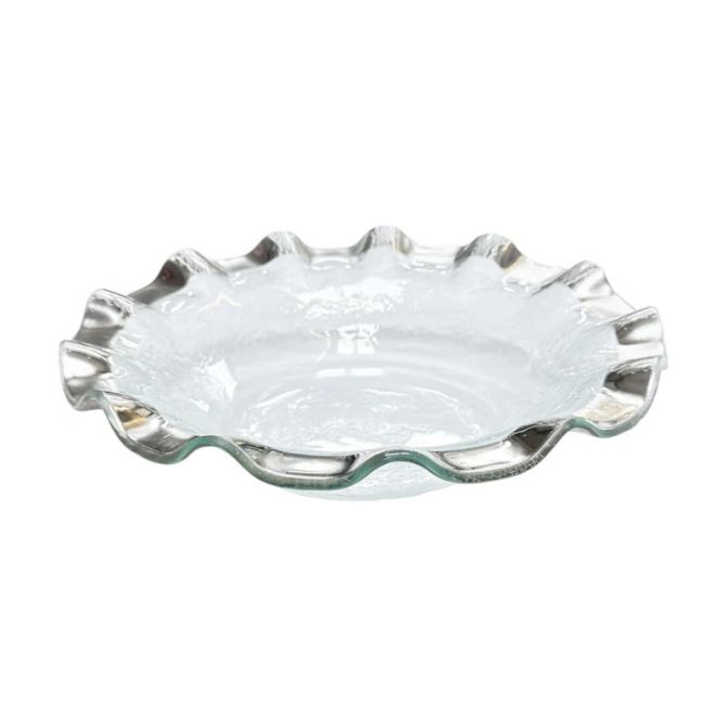 Annieglass Ruffle Platinum Serving Bowl, Medium