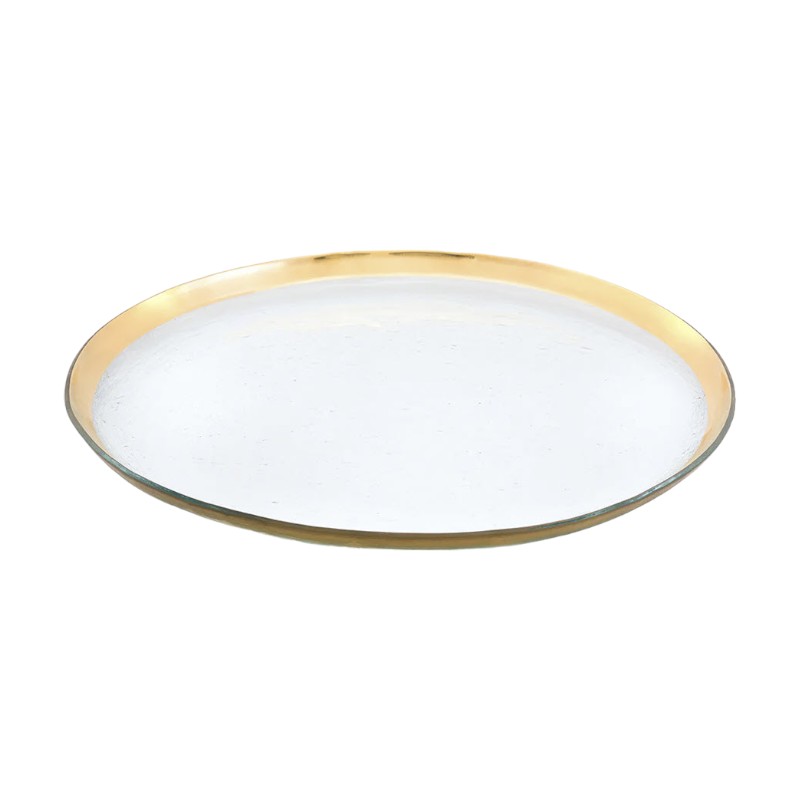 Annieglass Roman Antique Round Party Platter, Gold | G114 | Borsheims