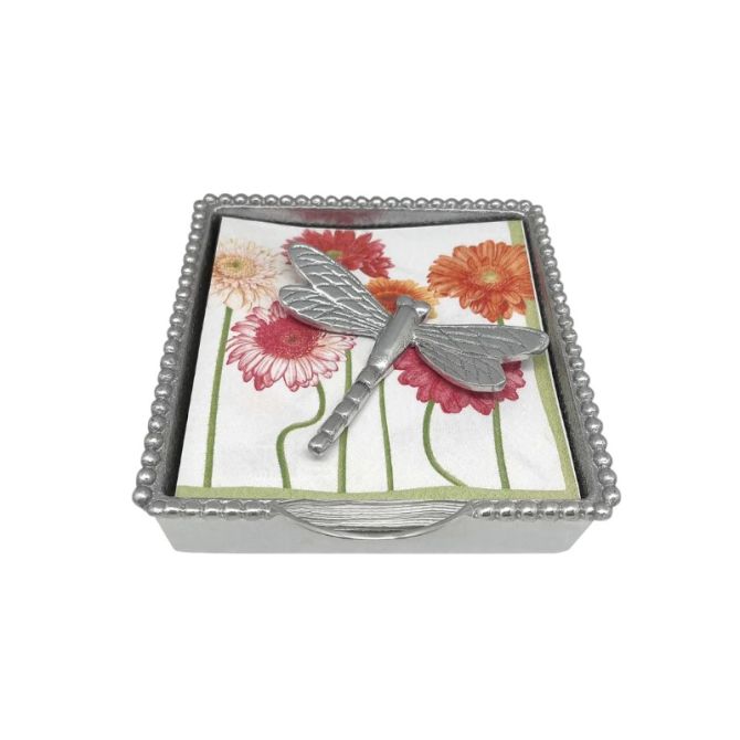 Mariposa Dragonfly Beaded Napkin Box