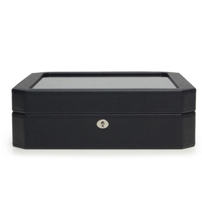 WOLF Windsor 10 Piece Watch Box, Black