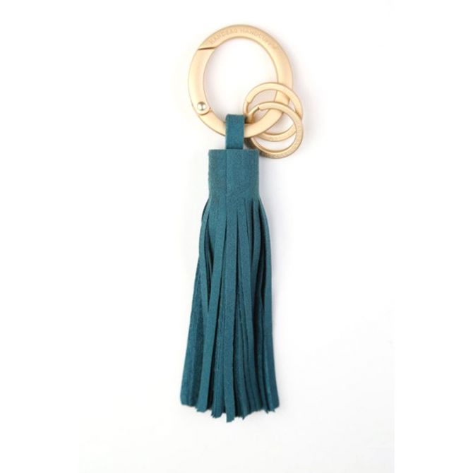 Handbag Handcuff Tassel Keychain, Teal