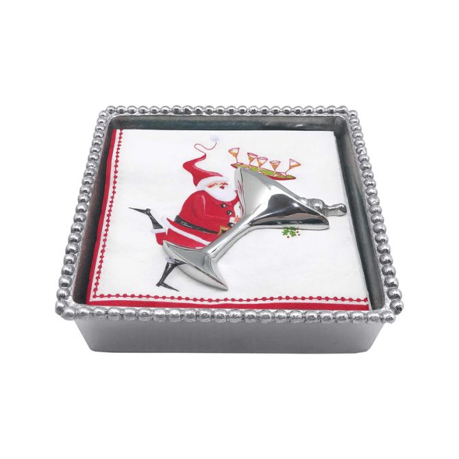 Mariposa Holiday Cocktail Beaded Napkin Box