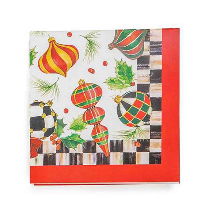 MacKenzie-Childs Deck The Halls Paper Napkins, Cocktail