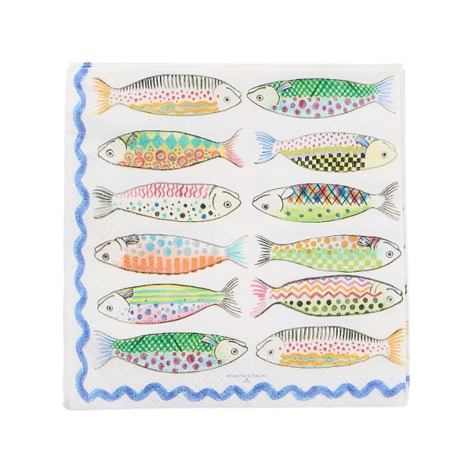 MacKenzie-Childs Go Fish Cocktail Paper Napkins