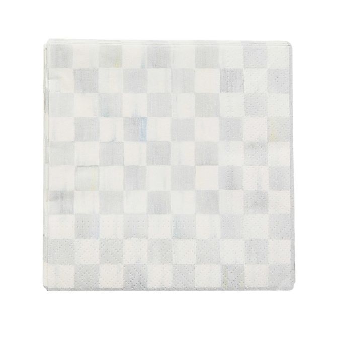 MacKenzie-Childs Sterling Check Cocktail Paper Napkins