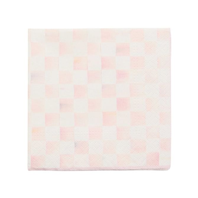 MacKenzie-Childs Rosy Check Cocktail Paper Napkins