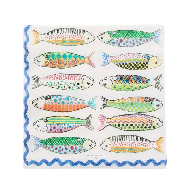 MacKenzie-Childs Go Fish Dinner Napkins