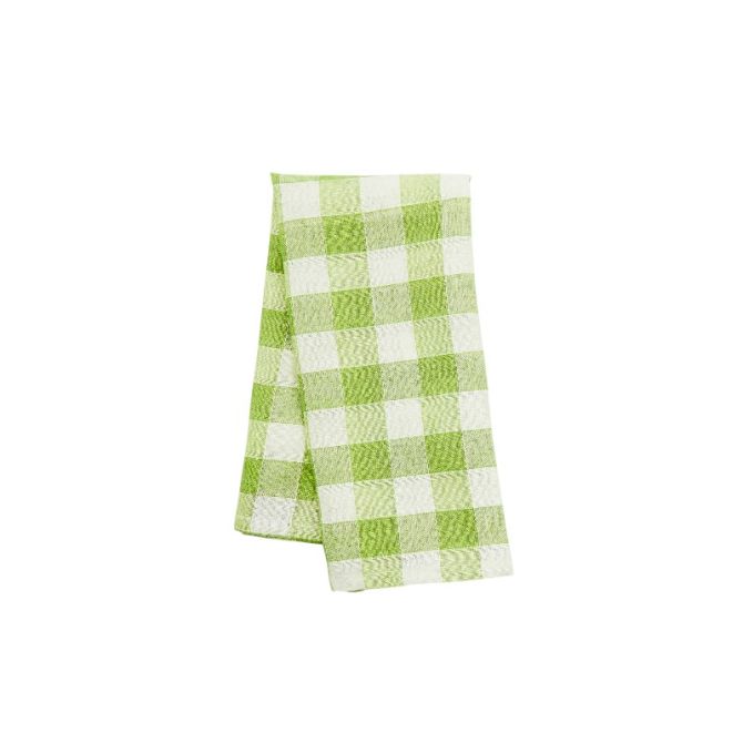 MacKenzie-Childs Green Check Linen Dish Towel