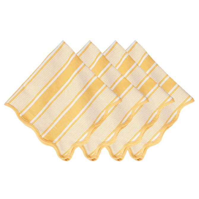 Juliska Cabana Stripe Set of 4 Napkins, Sunshine