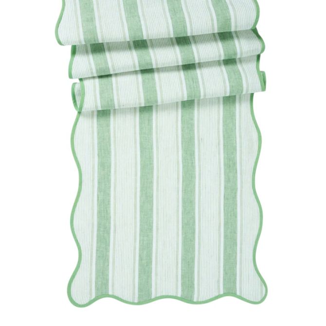 Juliska Cabana Stripe 18"x90" Table Runner, Seagrass