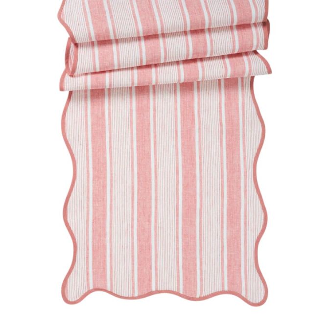 Juliska Cabana Stripe 18"x90" Table Runner, Coral